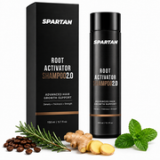 Hair Growth Shampoo for Men - Thinning Hair & Hair Loss Shampoo with Ginseng, Peppermint & Menthol, Natural Scalp Root Activator for Thicker Fuller Hair, 144g | SPARTAN